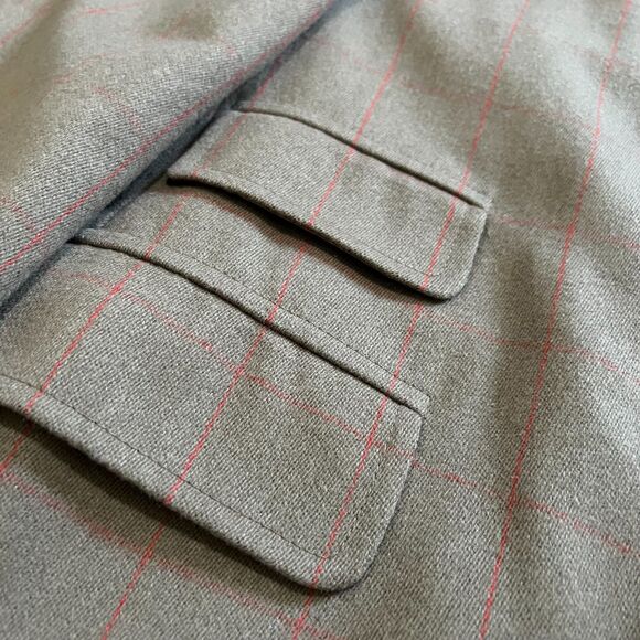 Façonnable Made in Italy Virgin Wool Brown Windowpane Overcoat Men’s Size 52R Eu - Picture 11 of 13